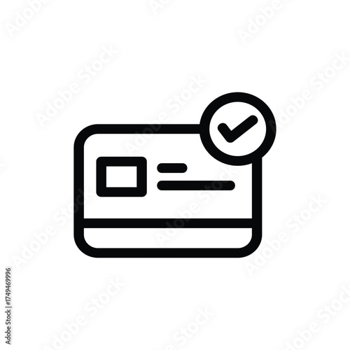 Credit Card Payment Approved with Checkmark Icon.
