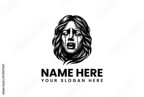 Artistic Representation of a Woman in Distress A Symbol of Emotion and Sadness
