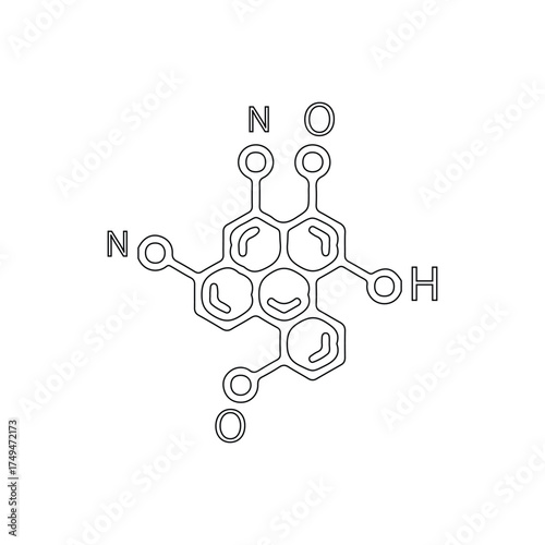 Molecule Icon Vector Line Design Science Symbol.