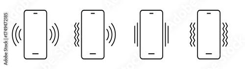 set of liner ring and vibration mode icon collection