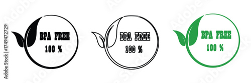 Set of Green 100% BPA Free Organic Badges.
