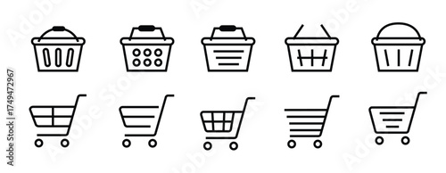 set of shopping cart icons collection of web icons for 