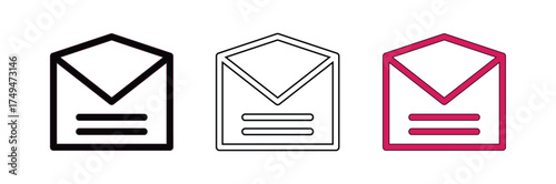 Set of Minimalist Envelope Icons Email Message.