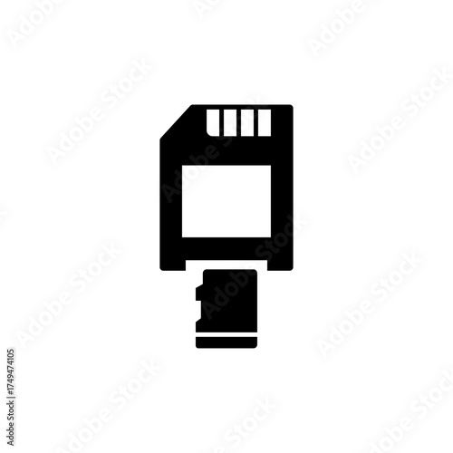 Micro SD to SD Adapter Solid Icon