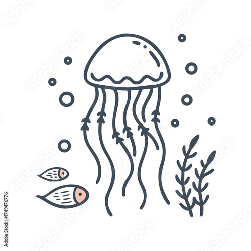 vector illustration of  jellyfish