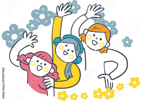 笑顔で手を振る子どもたち　学年を超えた繋がりと明るさ
