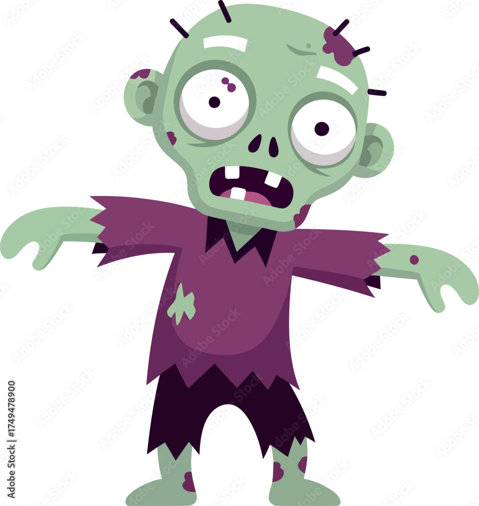 Fototapeta premium Cute Cartoon Zombie Illustration