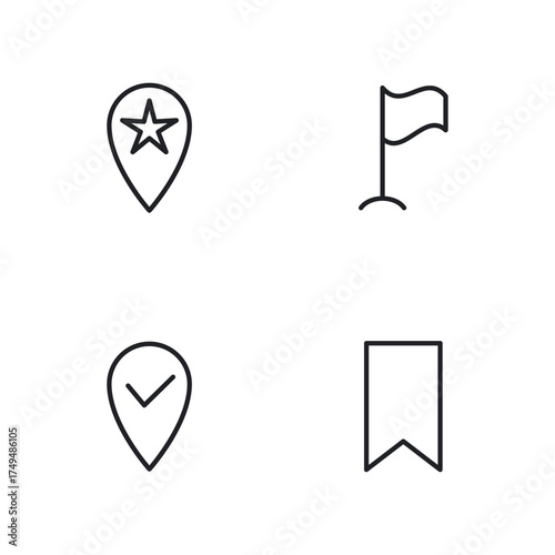 Outline Symbols for Favorites, Flags, and Bookmarks