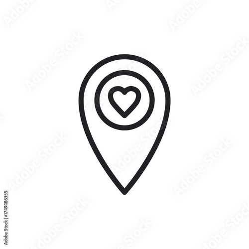 Favorite Place Location Pin Heart Minimal Icon Free Download Favorite Place Location Pin Heart Minimal Icon - GFXLoad