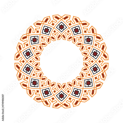 Geometric Decorative Circle Border Frame Ornamental Mandala Design Element