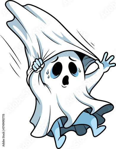 Scared Cartoon Ghost