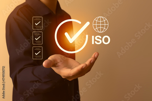 ISO certification and compliance concept business quality assurance standardization management system