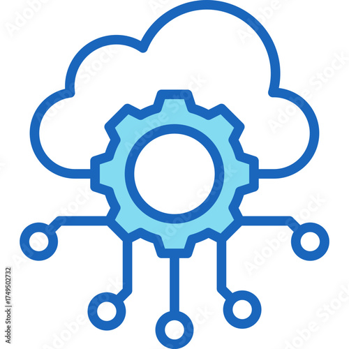 Cloud Services blue icon