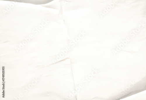 Soft white paper background with gentle wrinkles and texture. Ideal for mockups, stationery, craft projects, packaging design, or minimalist natural surface visuals.