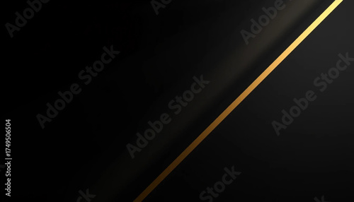  Matte black backdrop with subtle gold diagonal highlights and soft shadow layering. Sophisticated minimal 3D luxury abstract design.