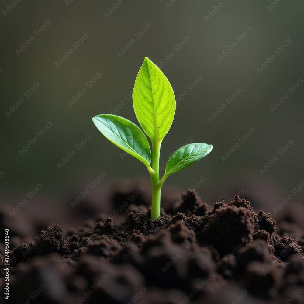 Fototapeta premium New Sprout Breaking Through Soil