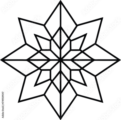 Intricate ice crystal mandala geometric pattern design