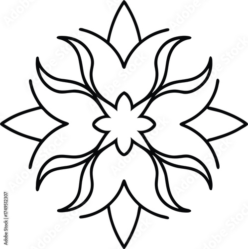 Intricate mandala design featuring a stylized phoenix bird