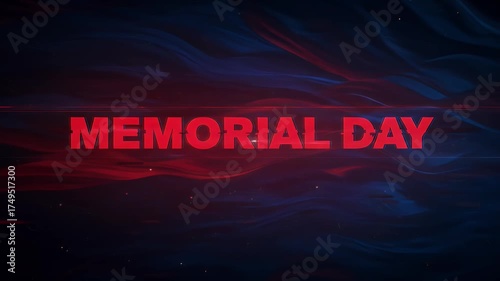 Memorial Day Red Blue Abstract Background 3D Animation