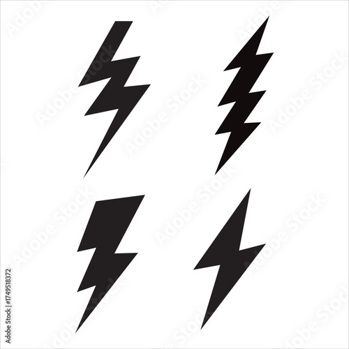 Set of lightning icons vector illustration