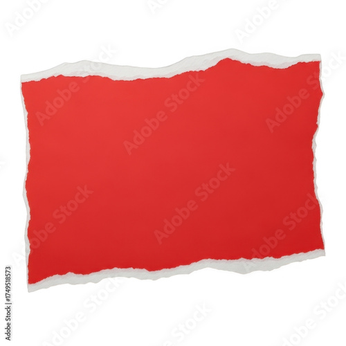 Torn red paper with white edge , red paper png