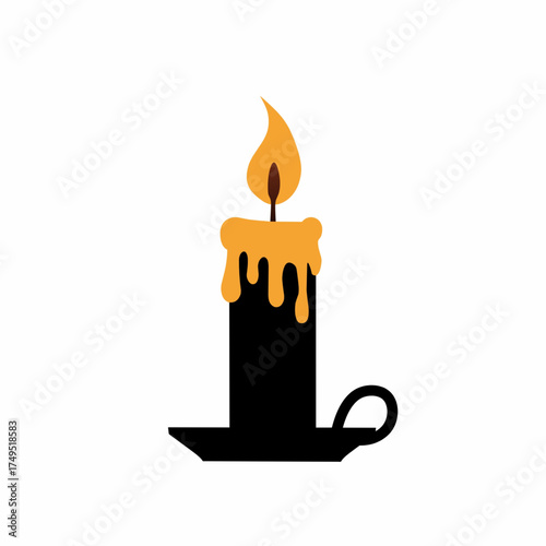 Candlelight Silhouette: Warm Glow and Meltdown Illustration