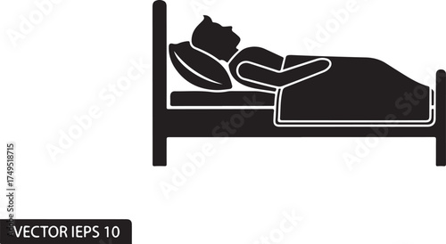 Person Sleeping in Bed Icon woman