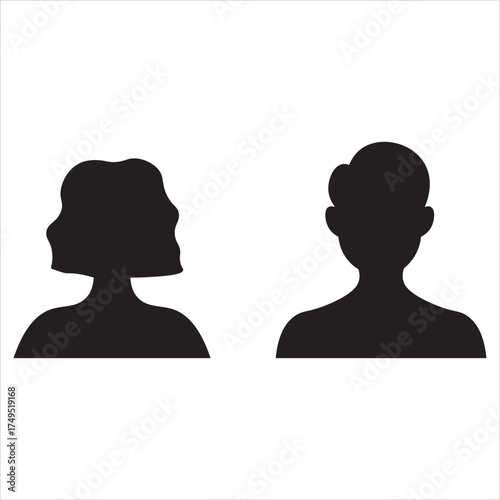 silhouette avatars man and woman vector