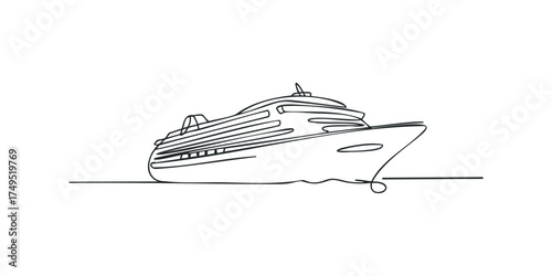 Passenger ship sailing on water