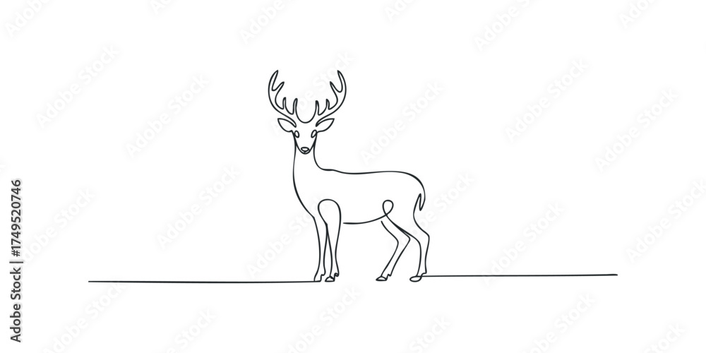 Fototapeta premium Minimalist deer line drawing