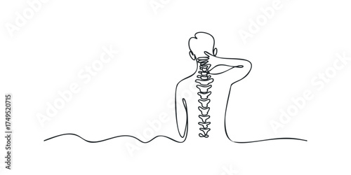 Line Drawing Of Person With Neck Pain
