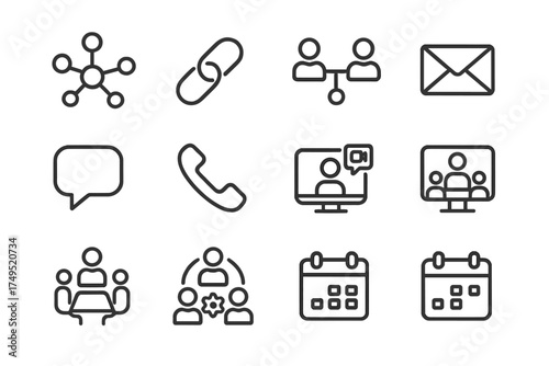 Mentorship Icon Set. Mentorship and support networks. Line outline icon set of Mentorship and support networks