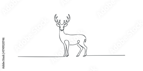 Minimalist deer line drawing