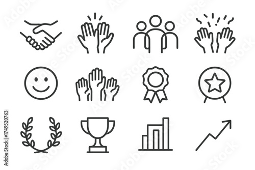 Mentorship Icon Set. Mentorship and support networks. Line outline icon set of Mentorship and support networks