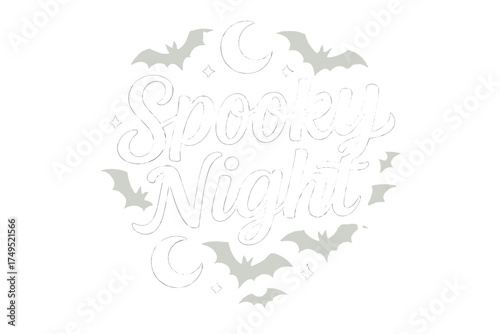 Spooky Night Design. Spooky Night. modern hand lettering, smooth curves, balanced composition, clear readable