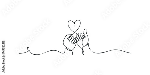 Two hands forming a heart shape with pinky finger promise