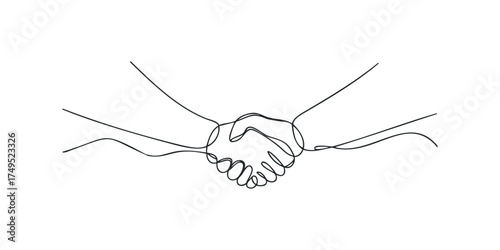 Handshake Symbol Minimalist Line Art