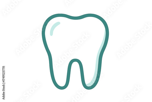 Minimalist outline graphic of a healthy human tooth for dental care and oral hygiene