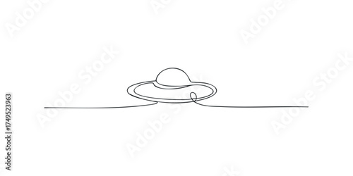 Flying saucer depicted with a single continuous line