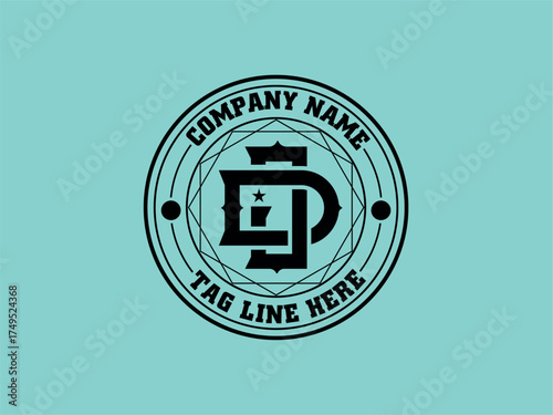 dj monogram logo, Monogram collection letter dj or jd with circle, interlock, modern style good for brand, clothing, apparel, streetwear, baseball, basketball, football