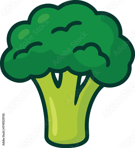 Broccoli Cartoon Vector Illustration Fresh Green Vegetable Design