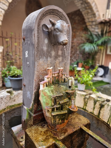 Cow fountain, Italy
