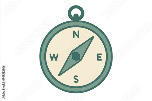 Classic navigation tool showing cardinal directions North South East and West