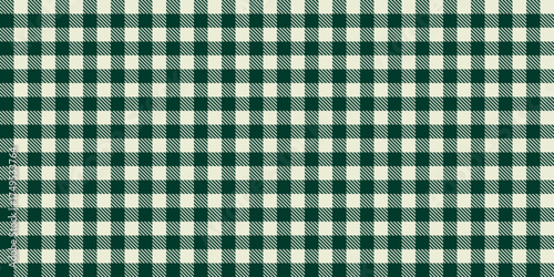 Seamless vector pattern with dark green and cream buffalo plaid checks, traditional tartan textile texture, classic rustic design for winter fashion, crafts, backgrounds, wrapping, holidays