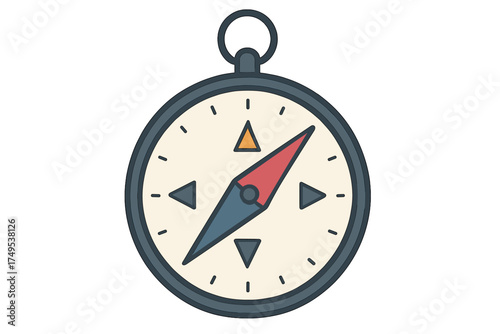 Classic pocket compass showing magnetic north direction used for navigation and exploration