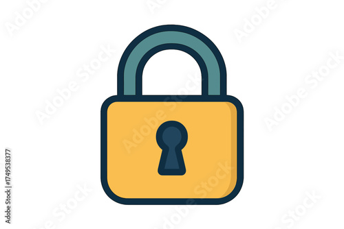 Closed yellow padlock graphic representing digital security and privacy protection