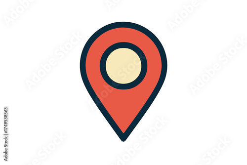 Classic map marker pin icon used for location tracking and navigation on digital interfaces