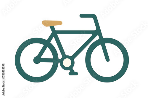 Classic bicycle profile view minimalist design for sustainable transportation and eco travel
