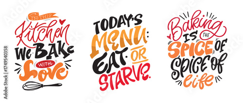 Funny hand drawn doodle lettering quote about cooking, baking. Lettering for t-shirt design, mug print, bag print, clothes fashion. 100% hand drawn vector image.