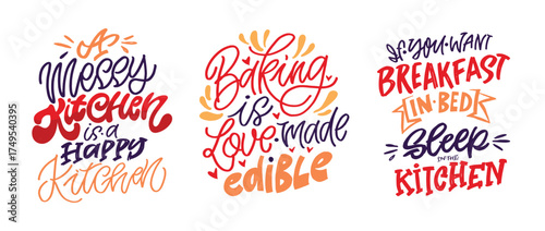 Funny hand drawn doodle lettering quote about cooking, baking. Lettering for t-shirt design, mug print, bag print, clothes fashion. 100% hand drawn vector image.